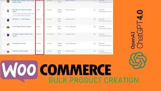 How to add bulk products in Woocommerce With Chat GPT| Easy Method