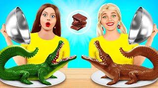 Food challenge: cibo vero vs. cibo di cioccolato| La battaglia più zuccherosa di sempre! Di RATATA