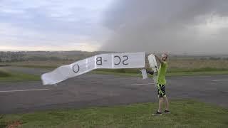 EA.045 BULLET tows banner in a storm