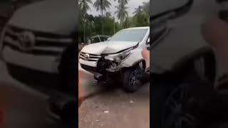 Toyota Fortuner vs TATA Nano Accident ,,  #tatanano #fortuner #accident #indianbrand