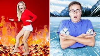 World's Largest Board Game Hot Vs Cold Challenge - Matt and Rebecca Zamolo