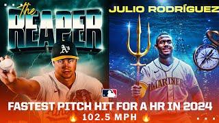 Julio hits 102.5 MPH heat OUT OF THE PARK!  (Fastest pitch hit for a homer in 2024)