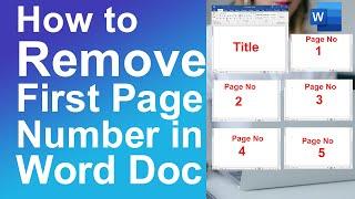 How to remove first page number in Word Document