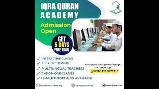 Iqra Quran Academy is offering online Quran classes