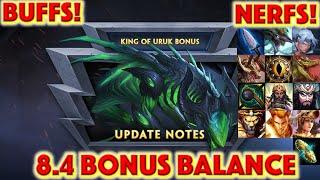 SMITE PATCH NOTES 8.4 King of Uruk Bonus Balance + New Skins + Major Item Nerfs + Many Gods Nerfed