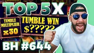 TOP 5 GREATEST WINS FROM BONUS HUNT 644| $100-500 SPIN