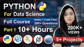 Python for Data Science Full Course Part 1 || 10+ Hours | 5+ Projects