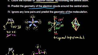 VSEPR for 5 electron clouds (part 1) | AP Chemistry | Khan Academy