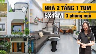 Nhà 2 Tầng 1 Tum | 5x14m 3 Phòng Ngủ | Lướt Qua Là Mê