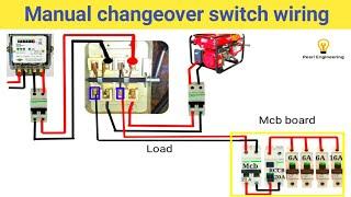 Manual changeover switch (single phase) wiring | Manual transfer switch wiring | Pearl Engineering