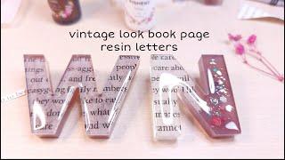 vintage look book page resin letter design •  Epoxy resin art • resin crafts • small business idea