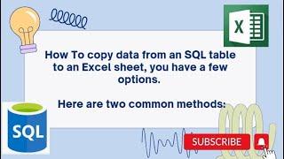 How to Copy  Data From SQL Server to Excel Sheet || SQL Tricks || SQL Telugu Tutorial.