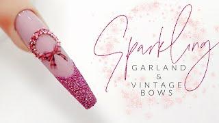 Sparkling Garland & Vintage Bows | Feature Nail Art Design