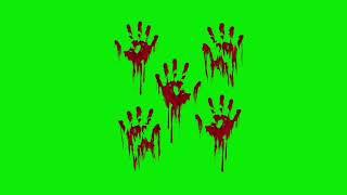 Scary blood hand on green screen video for making scary video