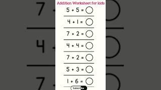 Can you solve this | Addition worksheet for kids | Simple Addition |