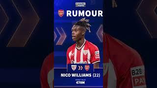 Nico Williams Transfer To Arsenal for €70m #laliga #epl #atleticomadrid