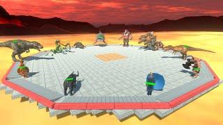 Random Battle Royale Over Hot Lava - Animal Revolt Battle Simulator