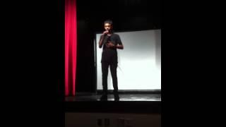 Kylan Halfhill singing for talent show thinking bout you by