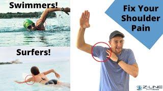 Shoulder Pain Fixes for Swimmers and Surfers. To do's, what NOT to do, and exercises to help.