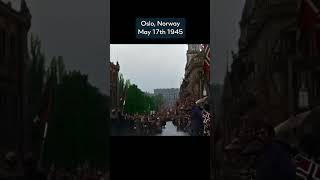 78 Years Ago in Norway  Do you know the 2 reasons they are celebrating?⏳ #shorts #oslo #17mai