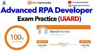 UiPath Advanced RPA Developer Certification Exam Practice || UiARD Certification Practice Test