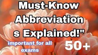 "50+ Common Short Forms and Their Full Forms in English | Must-Know Abbreviations Explained! "