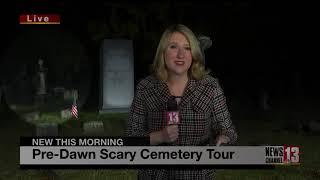 Ghost sighting during cemetery live shot?