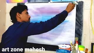 free hand landscape painting# by Mahesh chilak# art zone mahesh