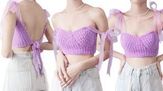 Zerafina | Crochet Bustier Top | Right handed