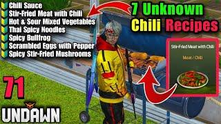 Undawn | 7 Chili Recipes | Unknown Food Unlocked #rhodegamer #iosgameplay #undawn