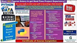 Python Data Science Course - FREE Training, Interview and Project Support at GuruSchools - Day1