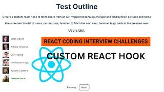 React Coding Interview Challenges #1 - Create a custom react hook that fetches users from an API