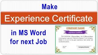 How to make Experience certificate for next job apply in MS Word