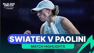 Iga Swiatek v Jasmine Paolini Highlights | Poland v Italy | 2024 Billie Jean King Cup Finals