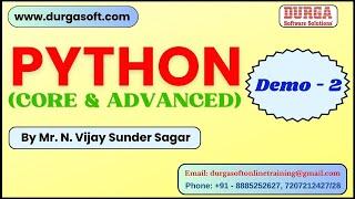 PYTHON tutorials || Demo - 2 || by Mr. N. Vijay Sunder Sagar On 17-06-2024 @5AM IST