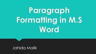 Paragraph Formatting # طریقه فارمت نمودن پاراگراف در پروگرام ورد