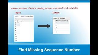 Missing Sequence Number in SQL |  Recursive CTE | Generate Sequence Number | SQL Interview Q&A