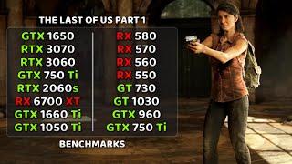 15+ GPUs | The Last Of Us Part 1 | RTX 3060, 2060s | GTX 1650, 1050 ti, 750 ti | RX 6700xt, 580, 570