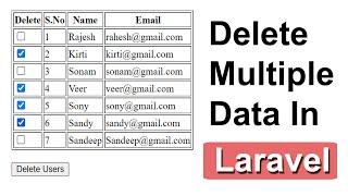 Laravel Delete Multiple Records Using Checkbox Example | Laravel Checkbox Delete