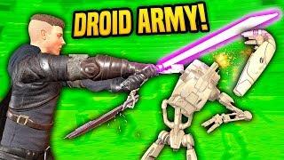 LIGHTSABER SLICES THROUGH BATTLE DROID ARMY - Blades and Sorcery VR Mods (Star Wars)