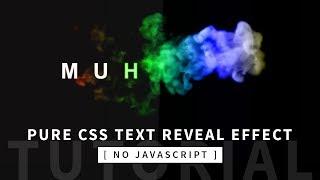 Pure CSS Text Reveal From Smoke Animation Effect | CSS Animation Tutorial | Part 1/2