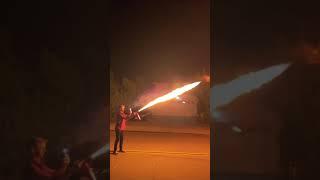 Homemade Flame Thrower(50ft flame) #shorts