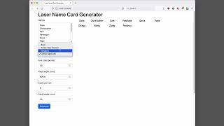 Laser Name Card Generator
