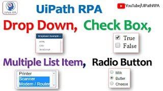 Work with Drop Down Button, Check Box, Radio Button and Select Multiple Items in UiPath