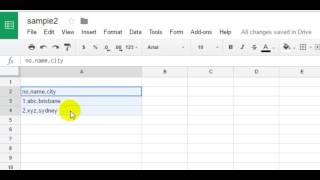 How to split text to columns in Google Spreadsheet