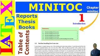 Mini Table of Contents (Minitoc) for Each Chapter in Reports/Books (Latex Advanced Tutorial-26)