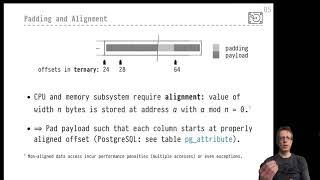 DB2 — Chapter 04 — Video #11 — PostgreSQL row internals, meta/payload data, column padding, "Tetris"