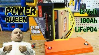 Power Queen 12 Volt (12.8V) 100Ah LiFePO4 Battery MINI