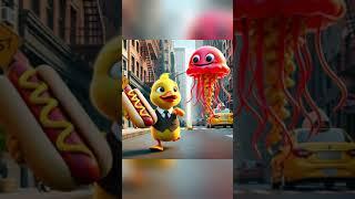 Duckling Lost His Delicious Hot Dog, So Sad #duck #shorts #cartoon #animation