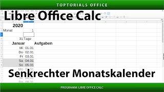 Dynamischer senkrechter Monatskalender in LibreOffice Calc + Download